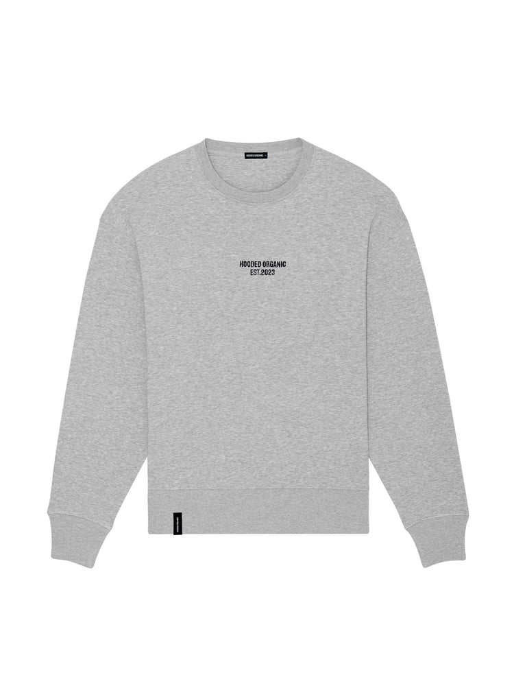 Grå sweatshirt med løstsiddende pasform – lavet i 100% økologisk bomuld