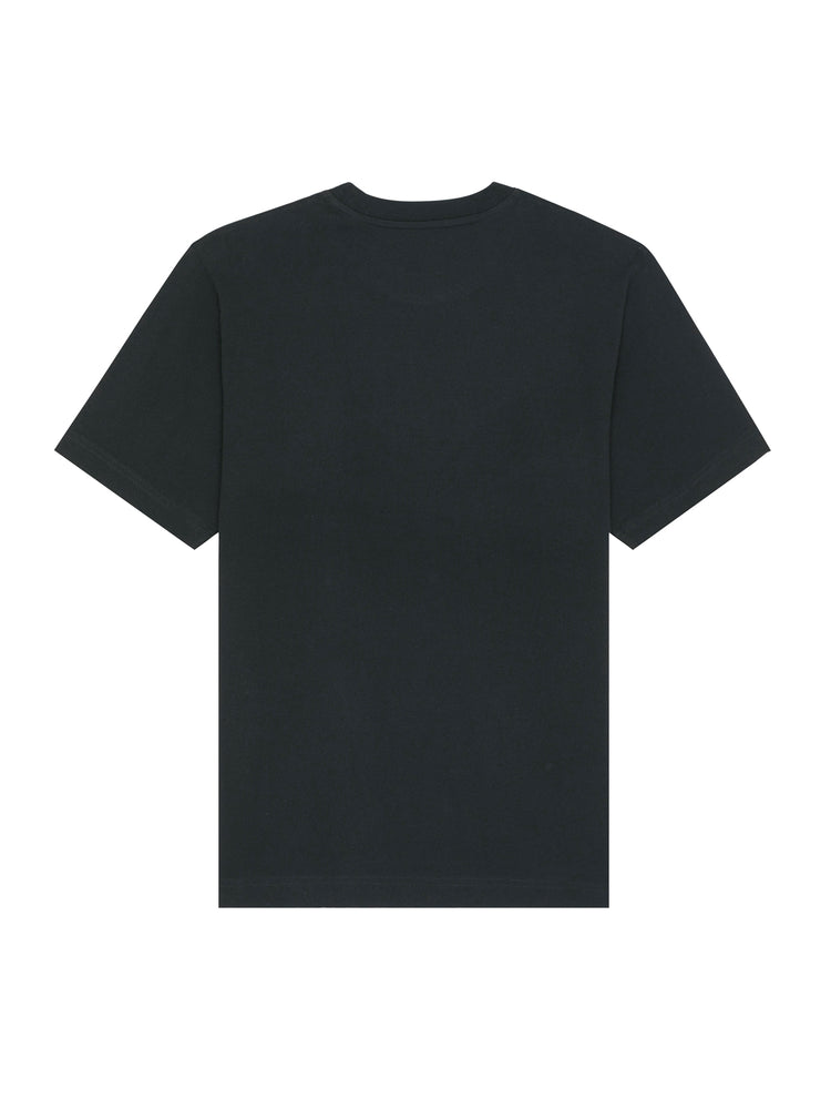 Sort blank T-shirt uden tryk set bagfra – comfy loose fit i 100% økologisk bomuld