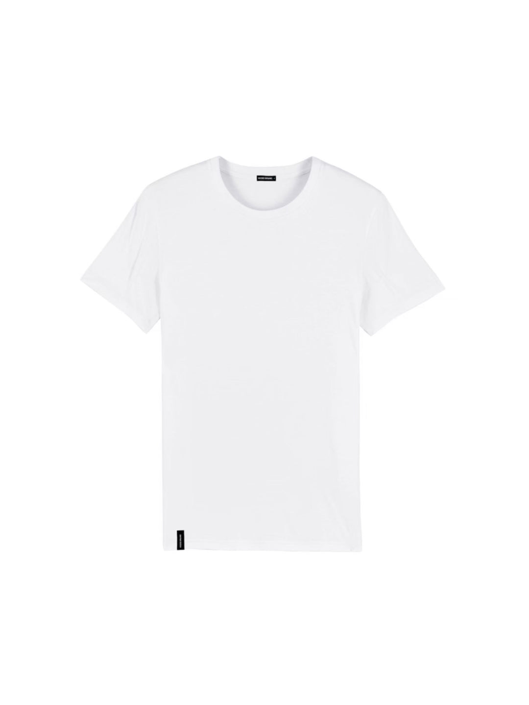 Økologisk hvid T-shirt til mænd – klassisk pasform, dansk design og GOTS-certificeret, produceret i Portugal

