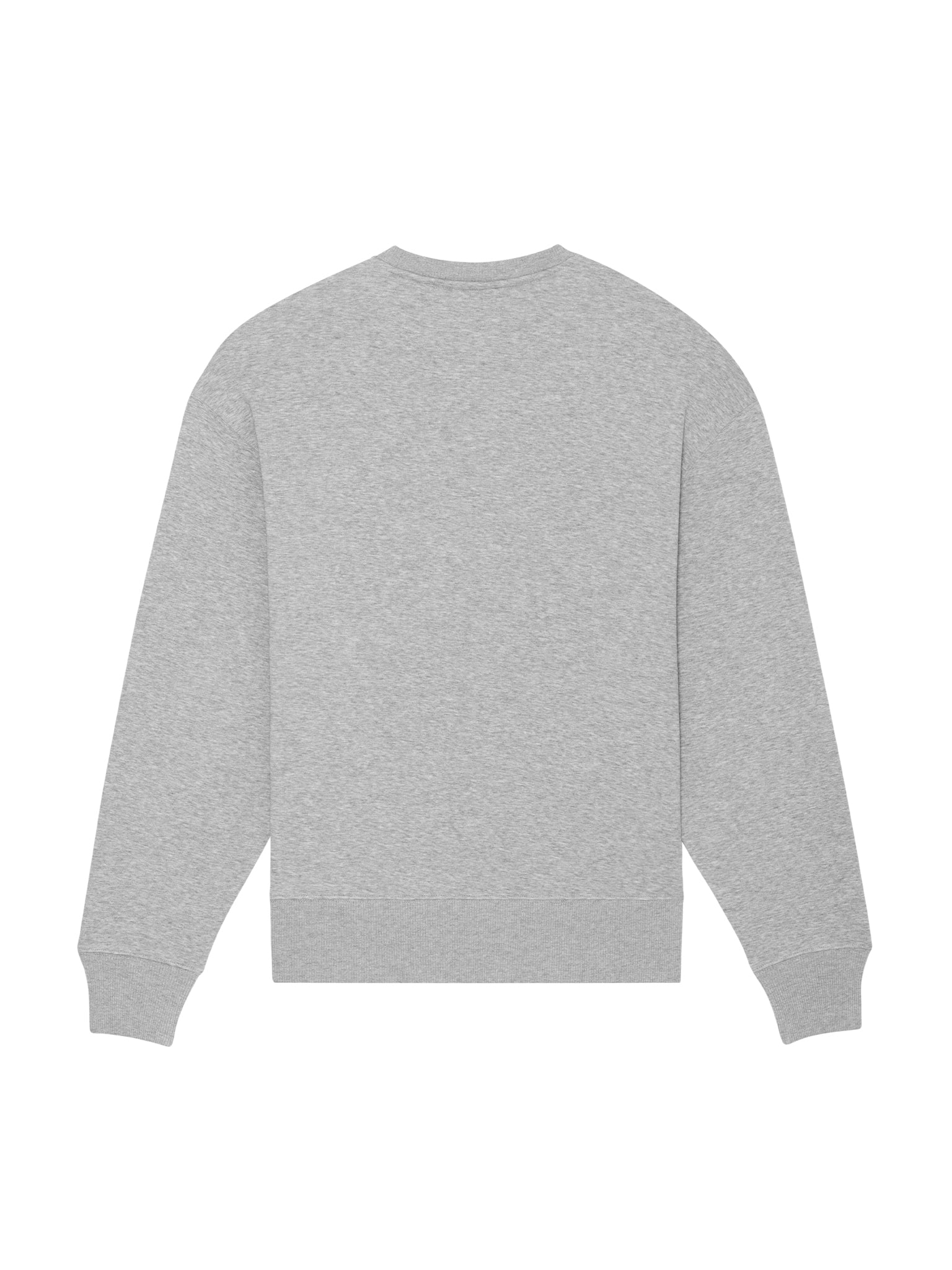 Grå sweatshirt set bagfra – minimalistisk design i 100% økologisk bomuld
