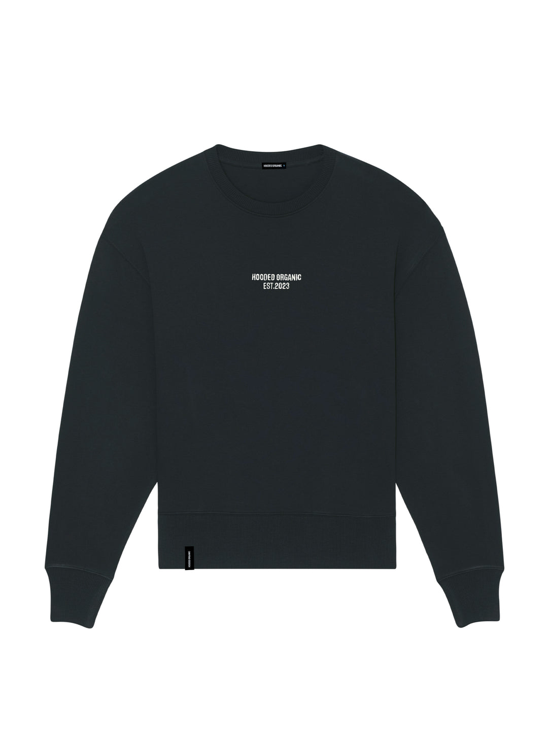 Navy sweatshirt i loose fit – lavet i 100% økologisk bomuld med enkel front
