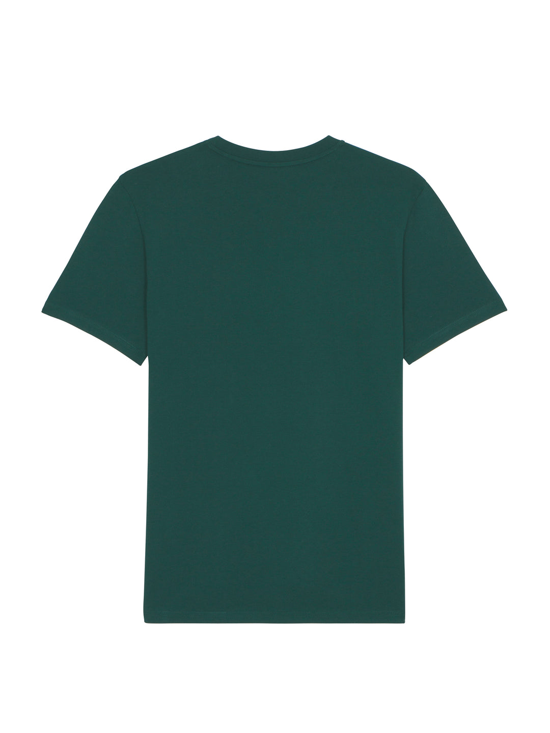 Grøn T-shirt set bagfra – ren linje i 100% økologisk bomuld
