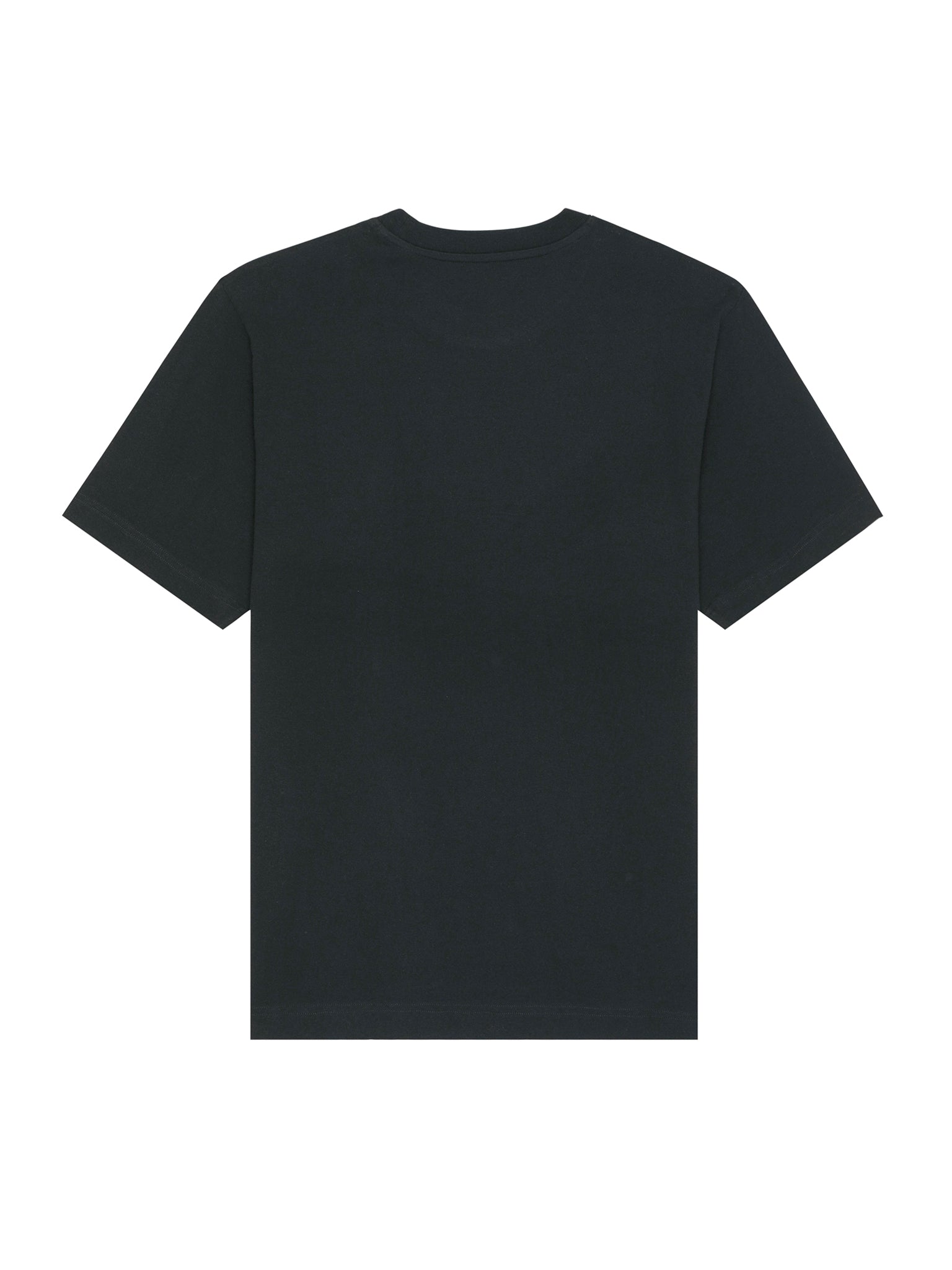 Sort blank T-shirt uden tryk set bagfra – comfy loose fit i 100% økologisk bomuld
